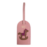 Tag de Mala Little Horse Algodão Doce Safiano com Caramelo Liso e Fúcsia Liso Pronta Entrega
